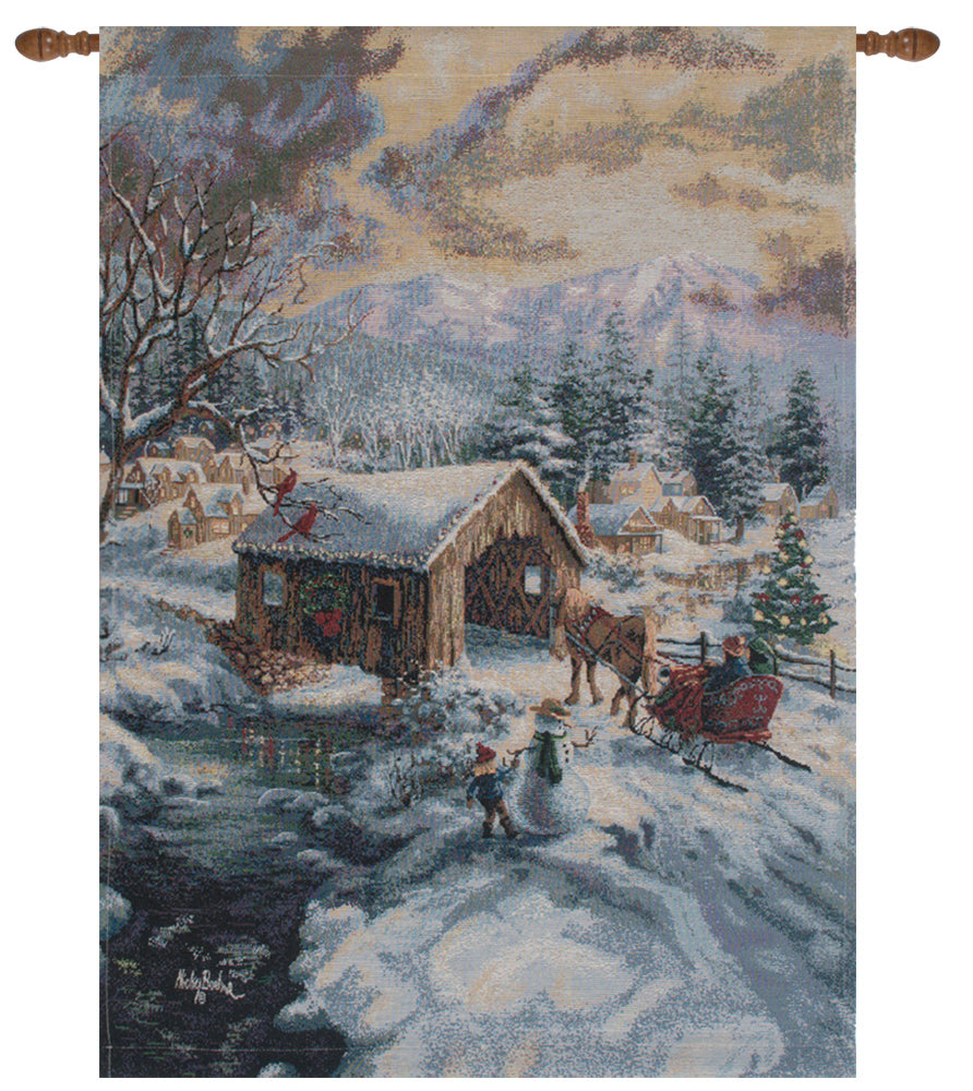 Covered Bridge Fine Art Tapestry