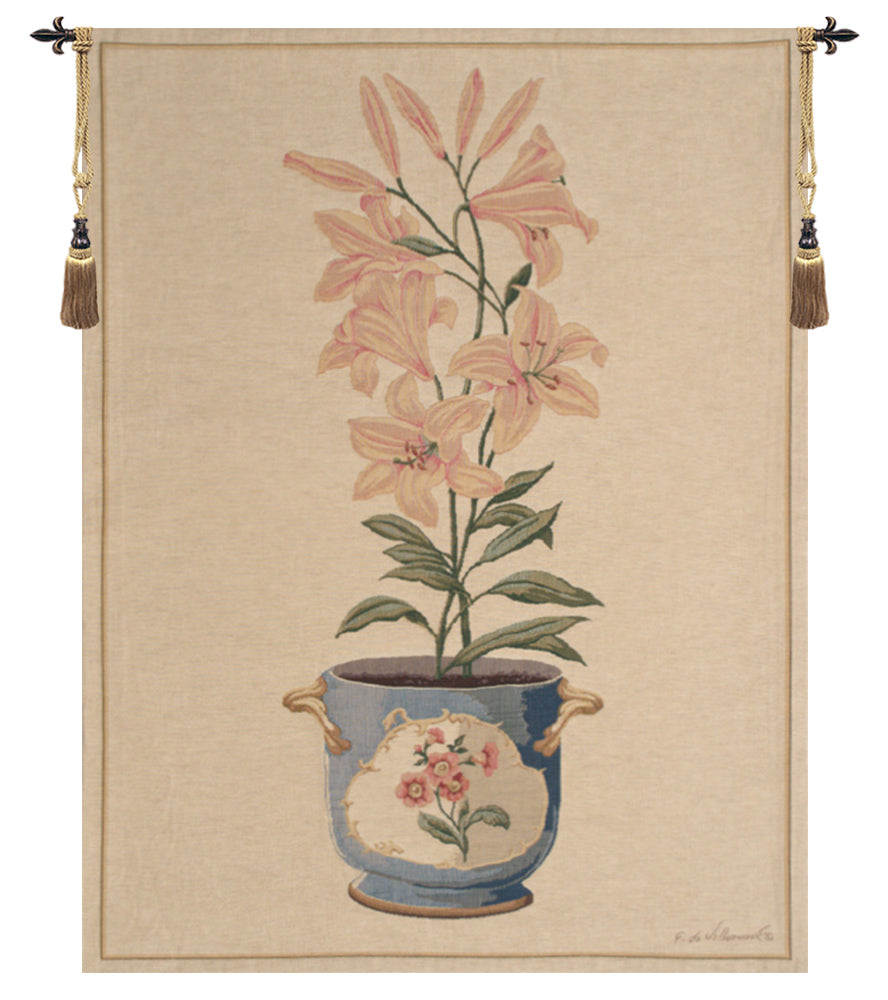 Pink Amaryllis European Tapestry