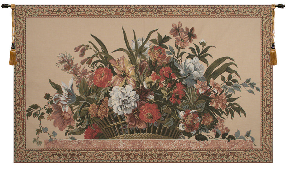 Ann's Floral Basket Large European Tapestry