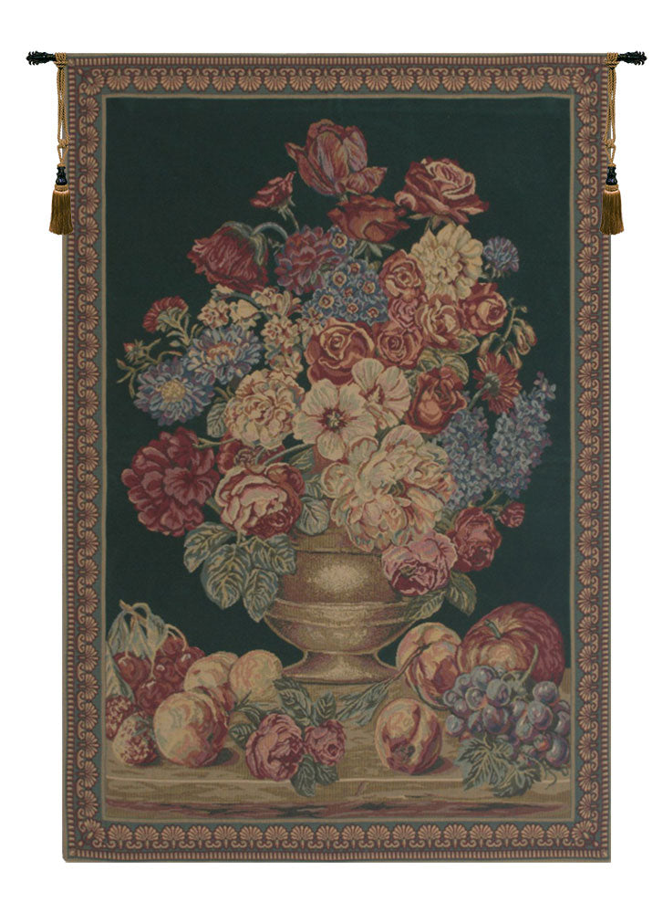 Vase on Green Mini Tapestry Wall Hanging