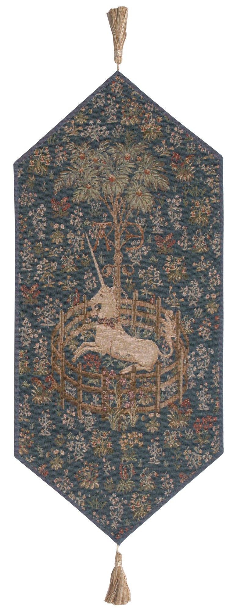 Licorne Captive Bleu Small French Table Runner