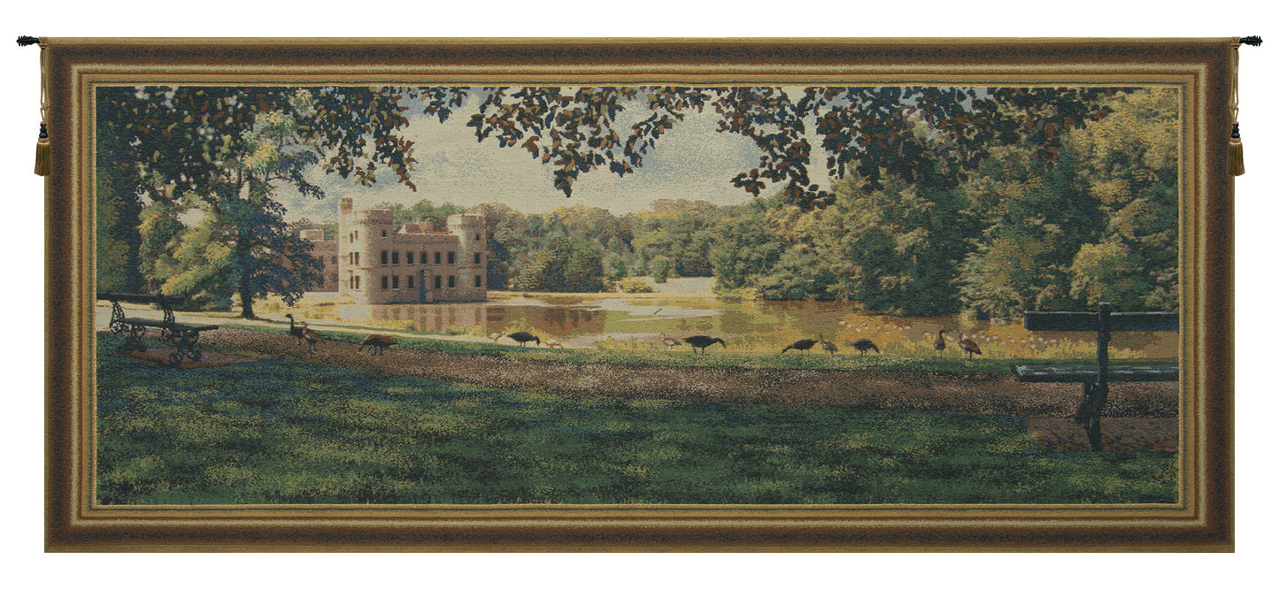 Princess Castle with Frame Border Belgian Tapestry Wall Art