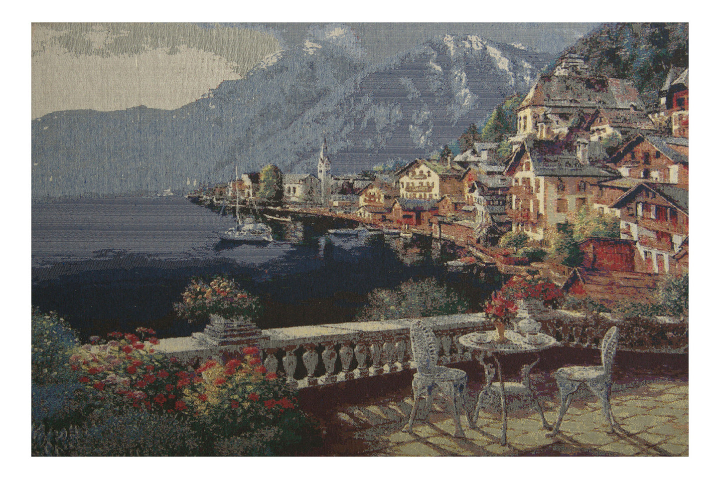 Hallstatt by the Lake Stretched Wall Tapestry
