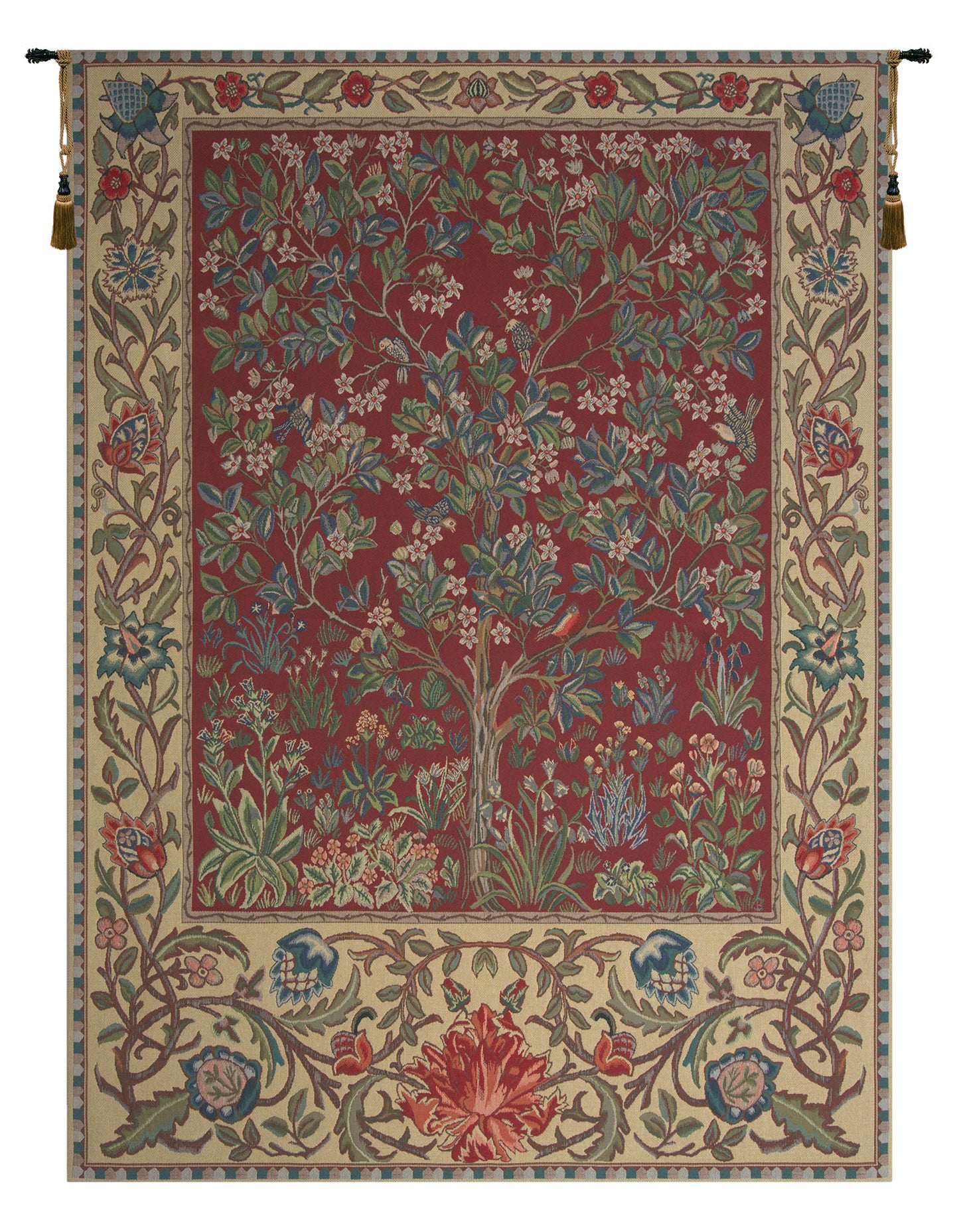 Tree of Life Red William Morris Tapestry Wholesale