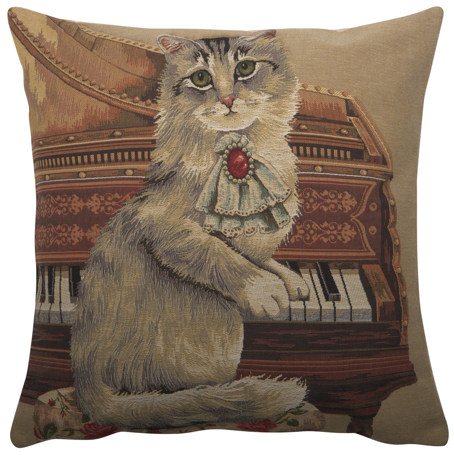 Cat With Piano European Cushion Covers