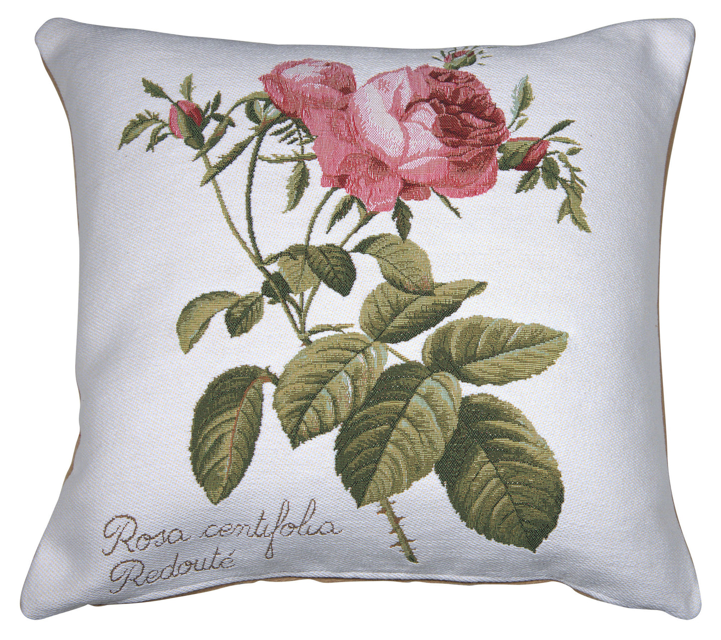 Rose On Right White French Cushion Cover
