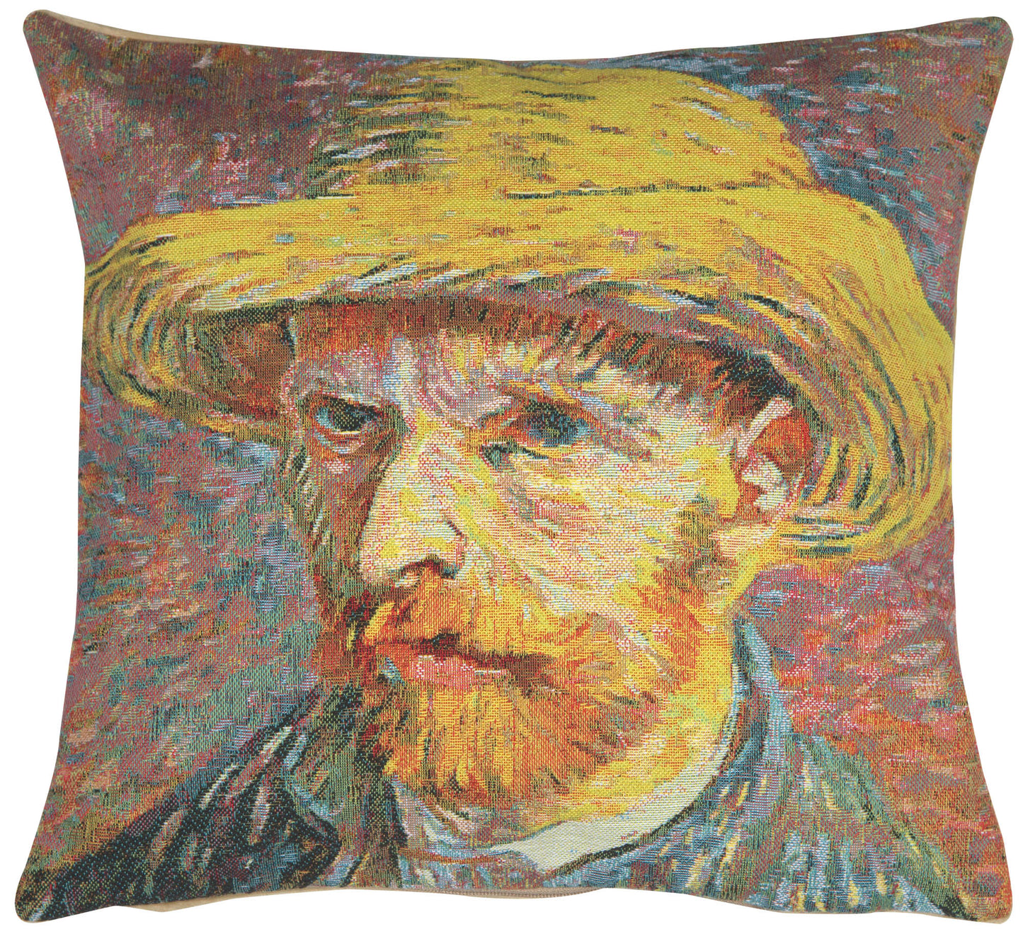 Van Gogh's Self Portrait with Straw Hat Small European Cushion Covers