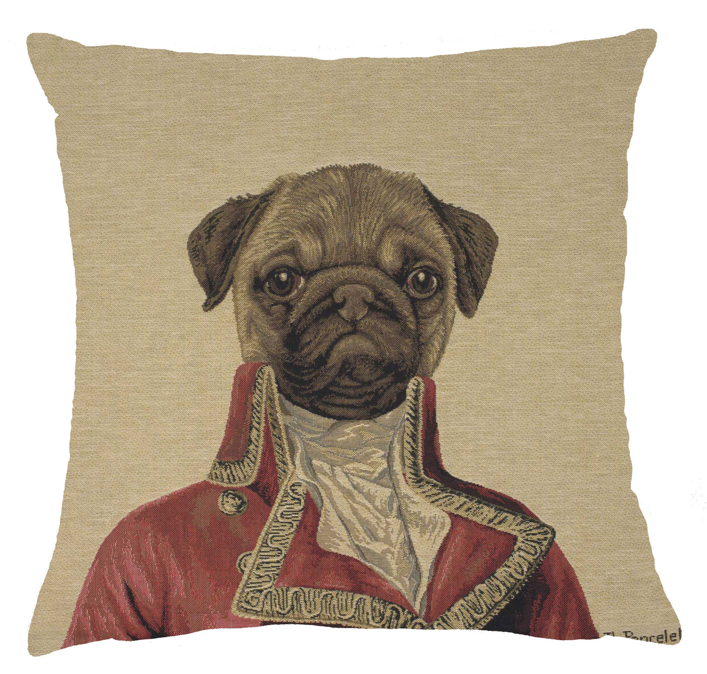 Commodore Pug Red European Cushion Covers