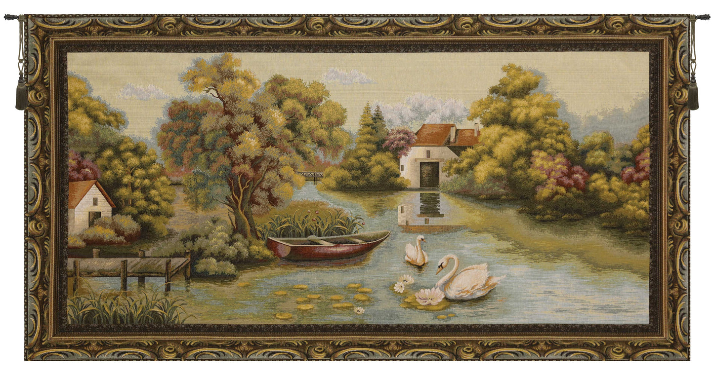 Swans on a Country Lake