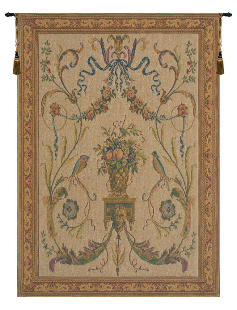Birds Beige Belgian Tapestry Wall Art