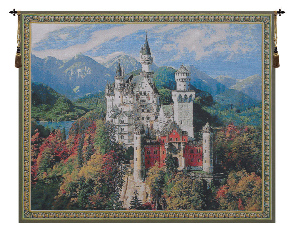 Neuschwanstein Castle Bright Belgian Tapestry Wall Art
