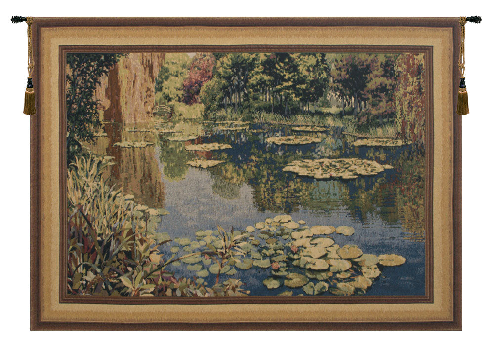 Lake Giverny With Border Belgian Tapestry Wall Art