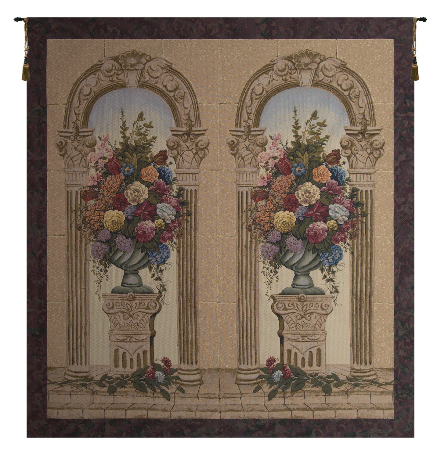 Floral Arch Duo Belgian Tapestry Wall Art