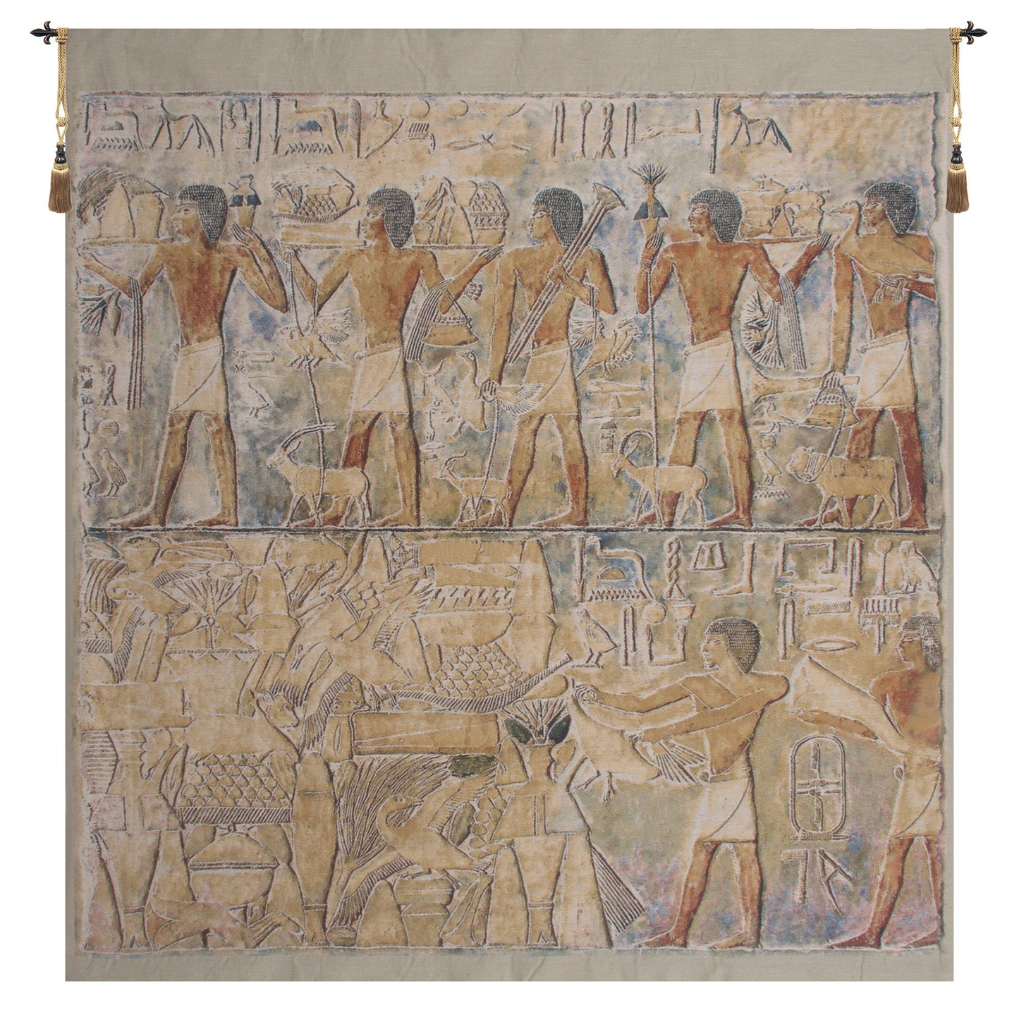 Saqqarah Beige Carre Belgian Tapestry Wall Art