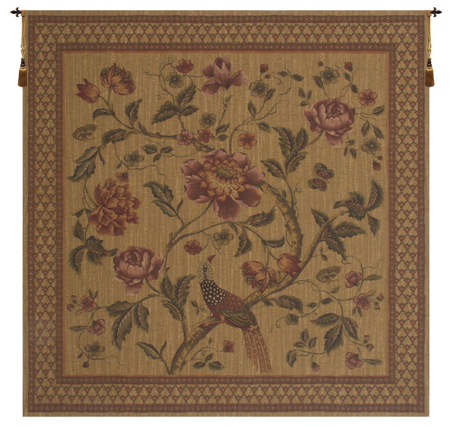 Birds of Paradise With Border Belgian Tapestry