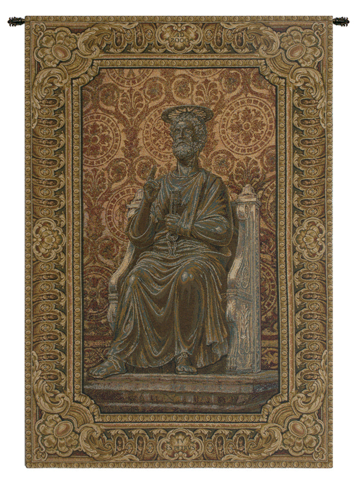 Bronze Statue of St. Pietro Italian Wall Tapestry