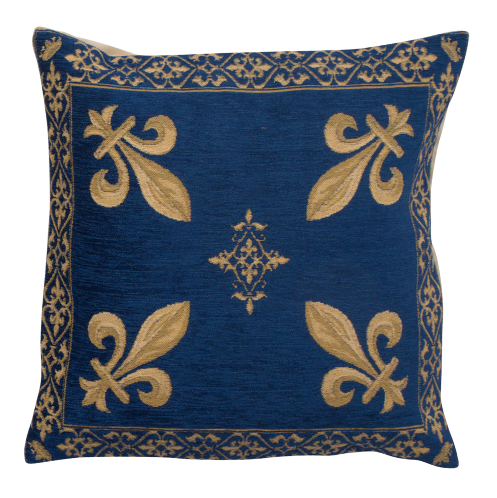 Fleur de Lys Blue III European Cushion Covers