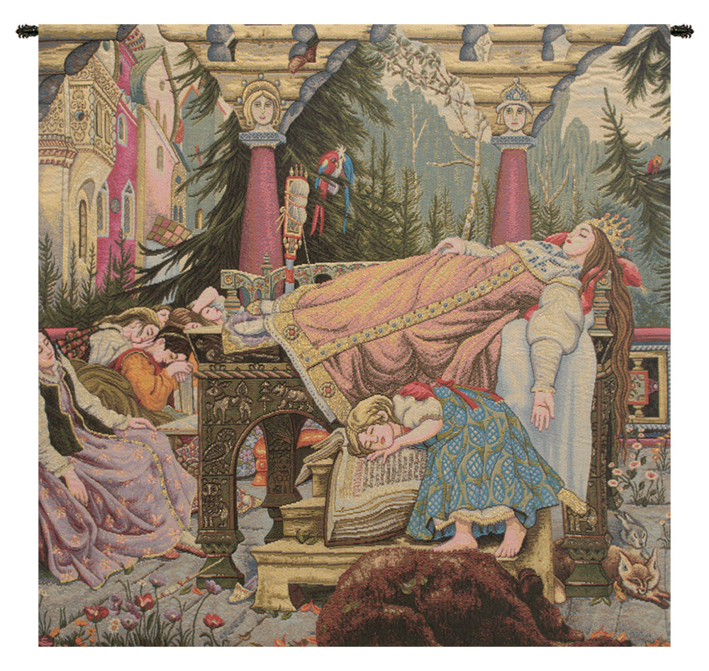 Sleeping Beauty Italian Square Italian Wall Tapestry