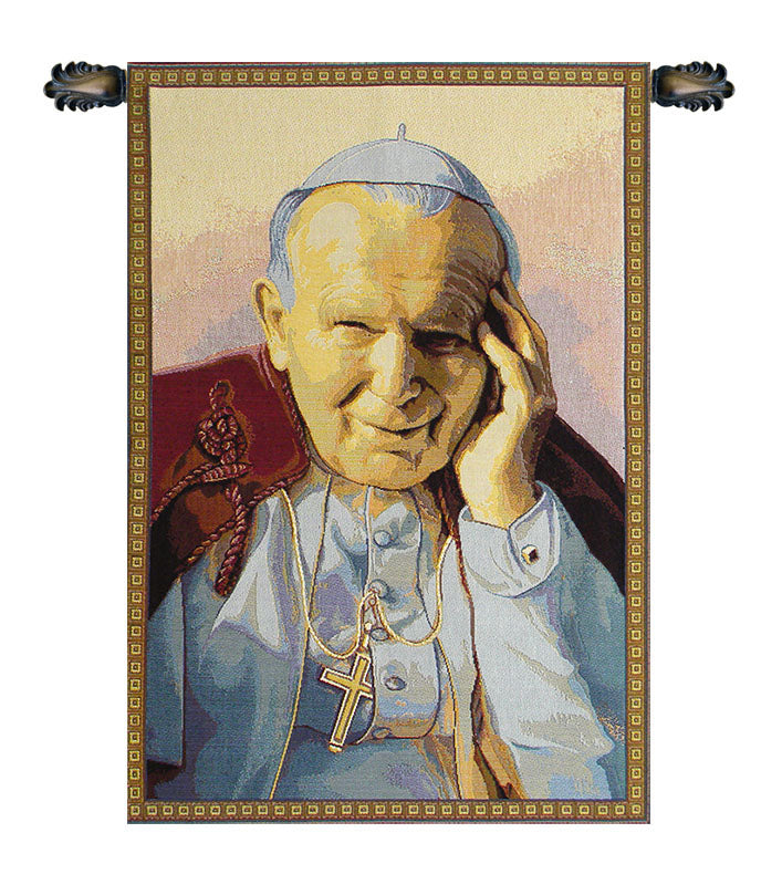 Pope John Paul II Papa Wojtyla Italian Wall Tapestry