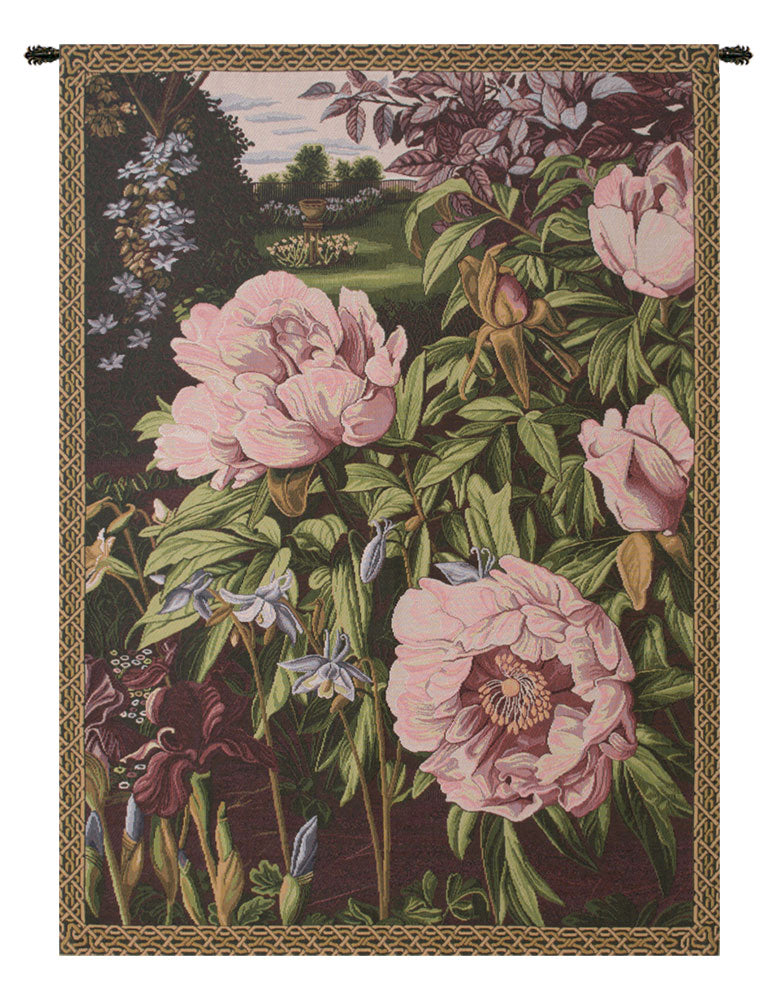 Pink Peonies Italian Wall Tapestry