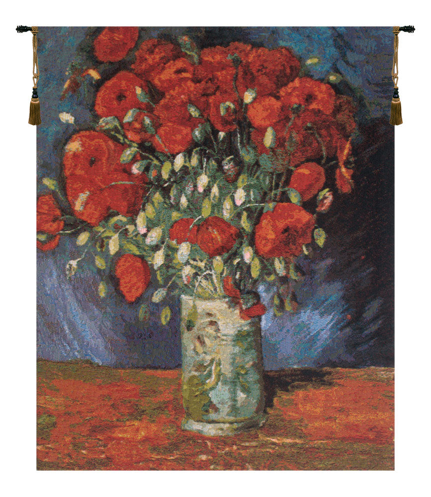 Poppy Flowers Belgian Tapestry Wall Art
