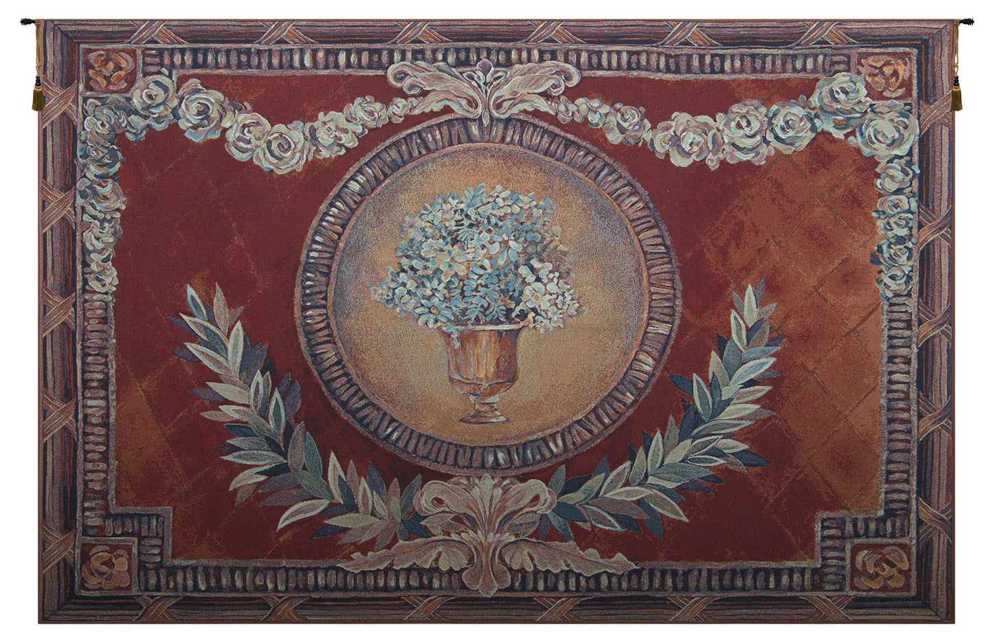 Olive Branch and Flowers Tapestry Wall Art