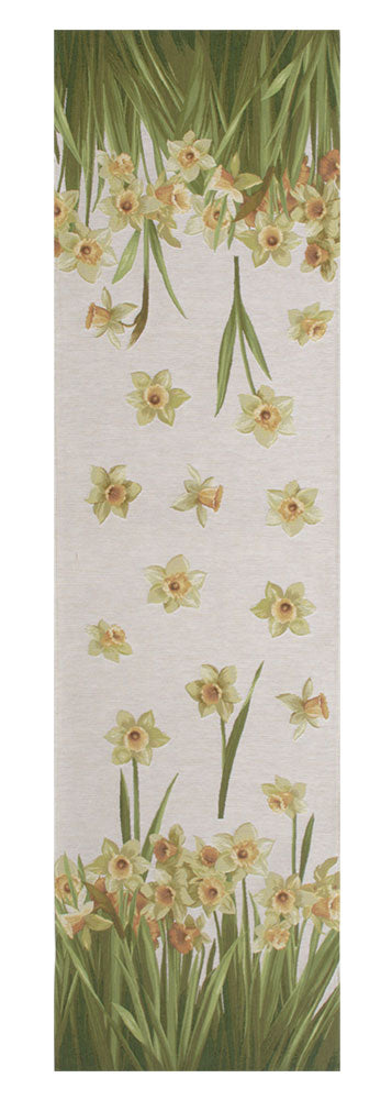 Daffodils White French Table Runner