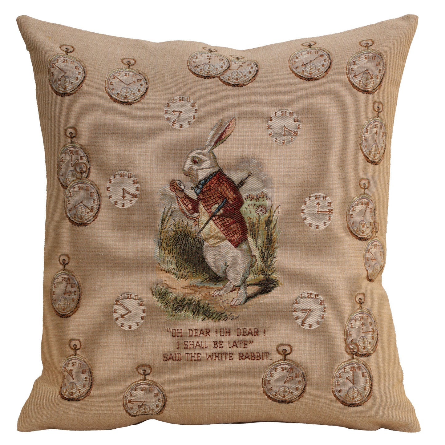 Late Rabbit Alice In Wonderland French Cushion Cover