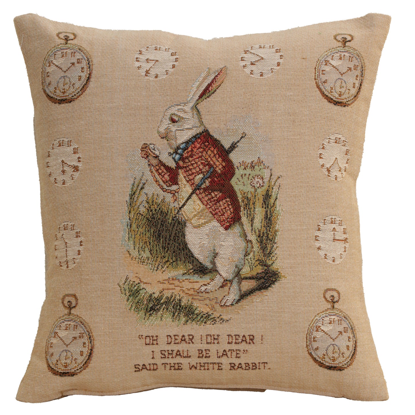 The Late Rabbit Alice In Wonderland I French Cushion Cover