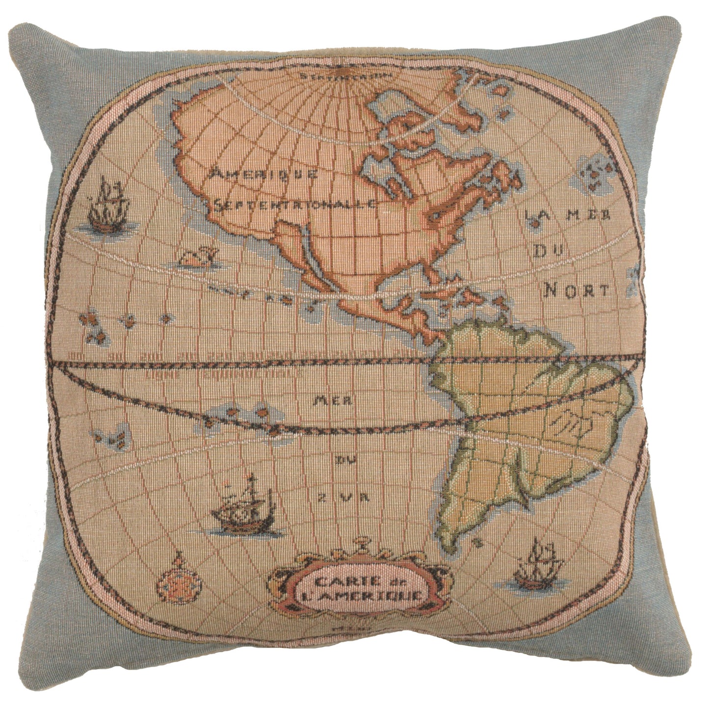 Map of Americas I French Cushion Cover