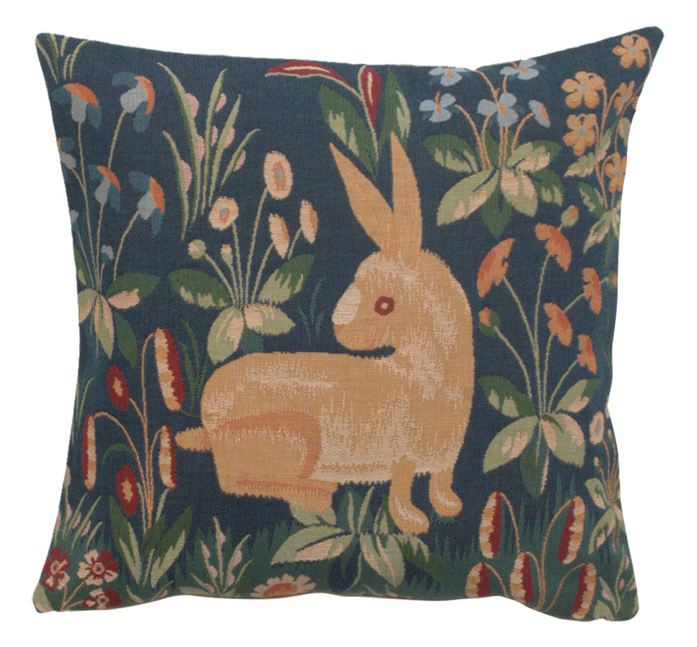 Rabbit in Blue II French Cushion Cover