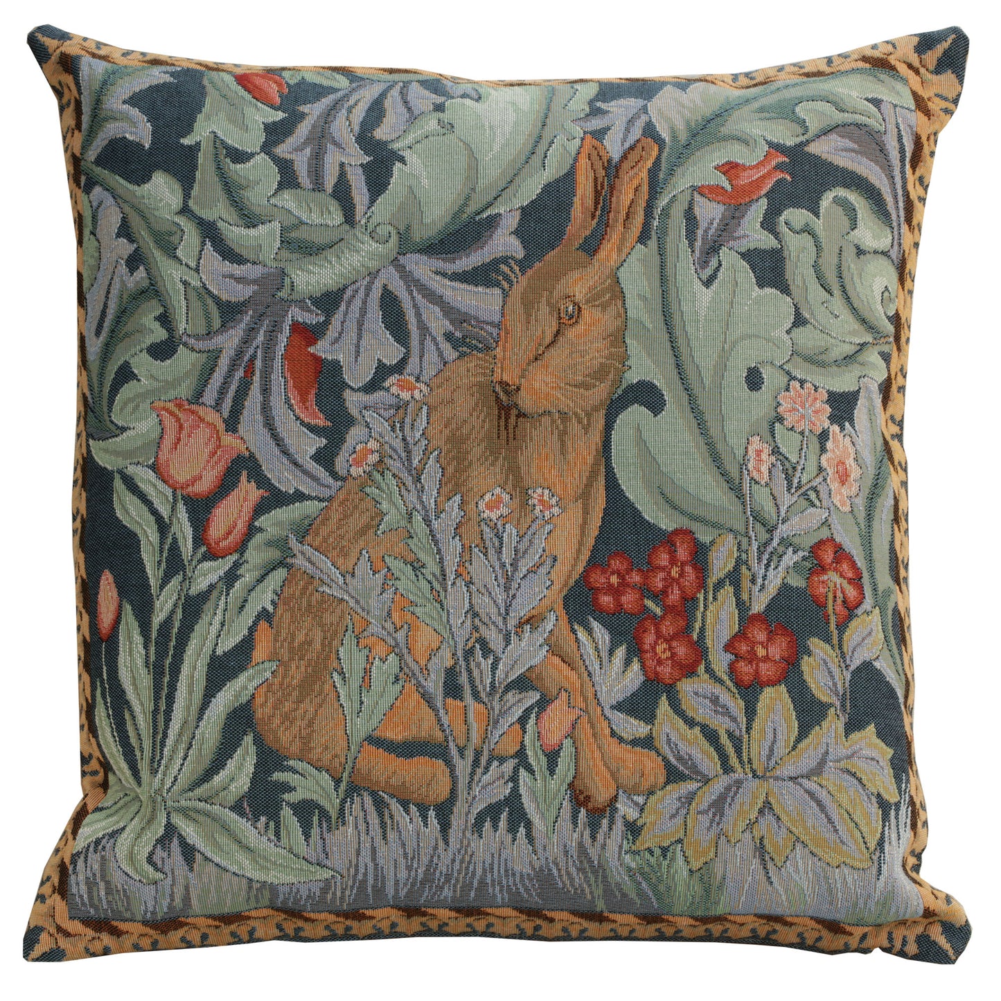 Rabbit As William Morris Right Large French Cushion Cover