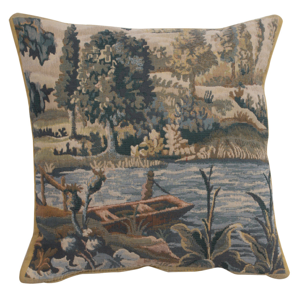 Paysage Flamand Bateau European Cushion Cover