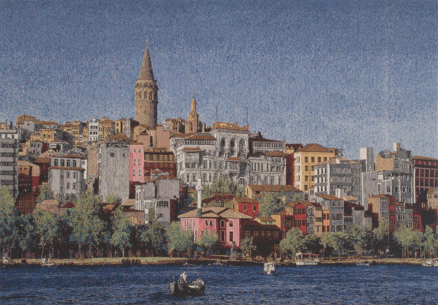 City by the Sea Stretched Wall Tapestry