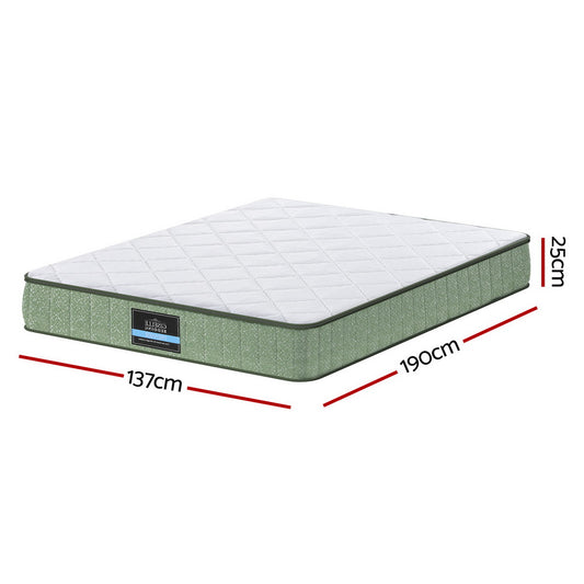 Giselle 25cm Memory Foam Mattress Dual Layer Zipper Cover Cool Charcoal Foam Mattresses Double