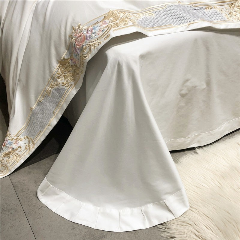 Afra Egyptian Cotton Embroidery 1000TC Luxury Duvet Cover Set