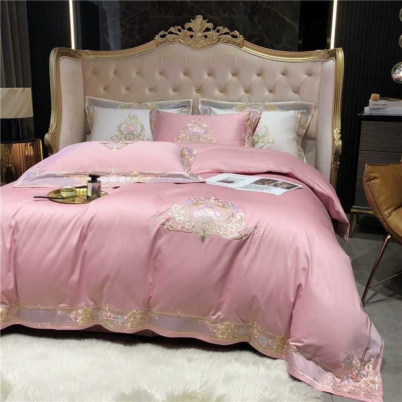 Afra Egyptian Cotton Embroidery 1000TC Luxury Duvet Cover Set