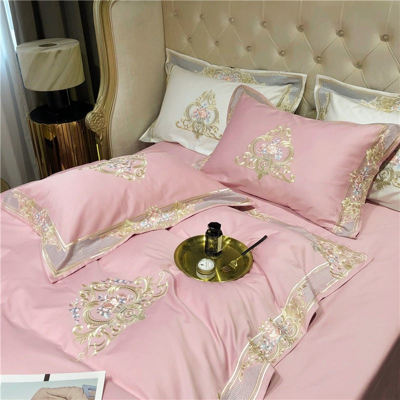 Afra Egyptian Cotton Embroidery 1000TC Luxury Duvet Cover Set