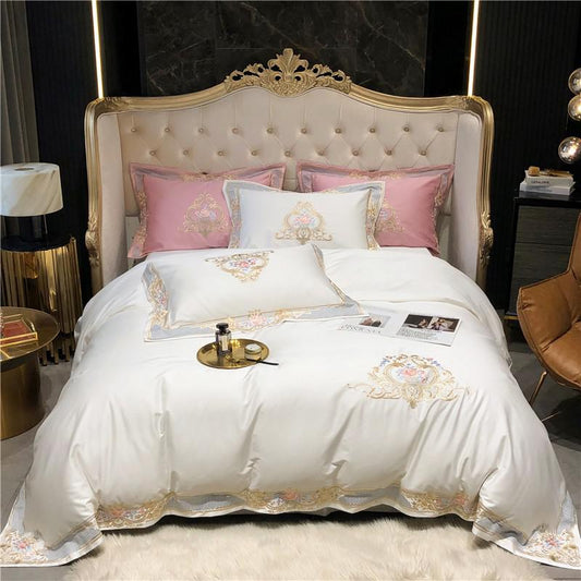 Afra Egyptian Cotton Embroidery 1000TC Luxury Duvet Cover Set