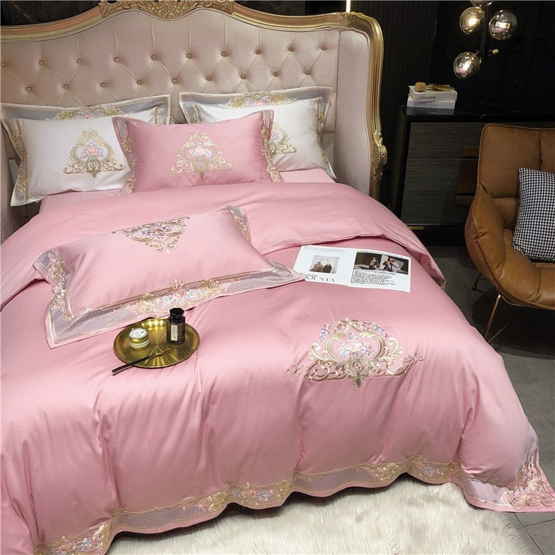 Afra Egyptian Cotton Embroidery 1000TC Luxury Duvet Cover Set