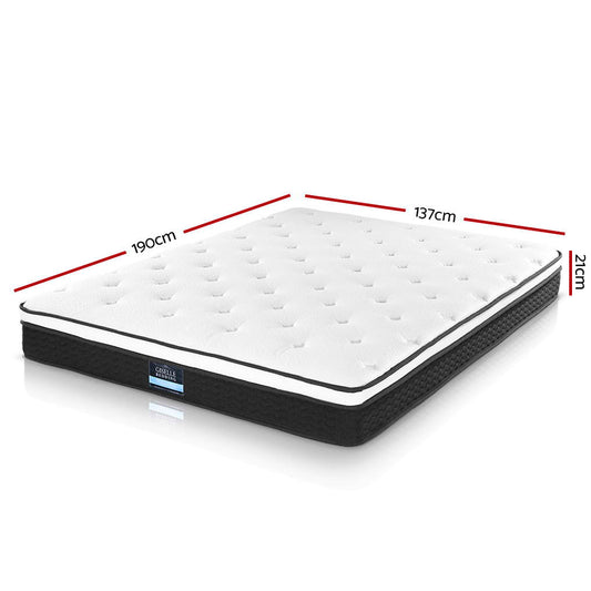 Giselle Bedding 21cm Mattress Euro Top Double Bonnell Spring Mattress