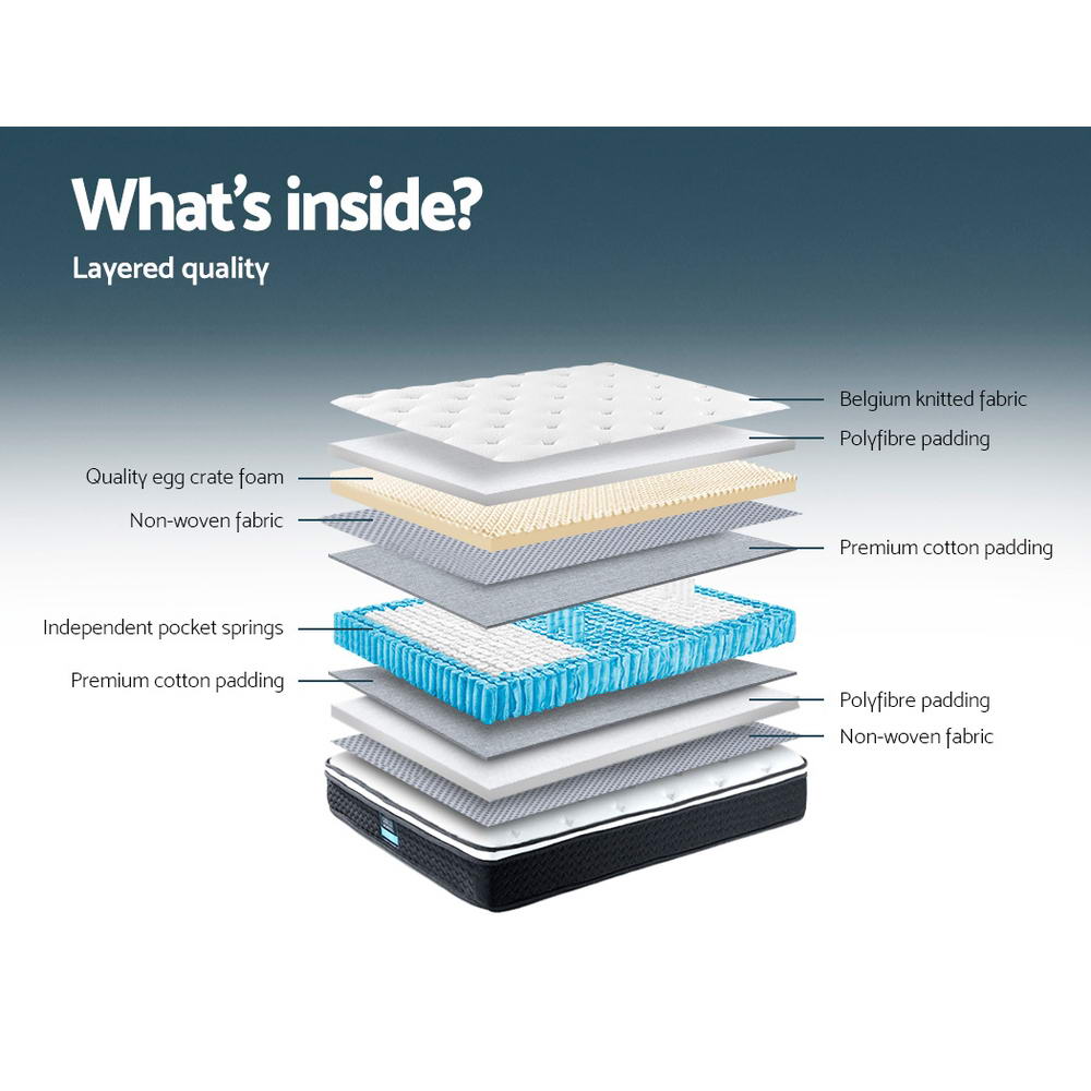 Giselle Bedding 21cm Mattress Euro Top Double Bonnell Spring Mattress