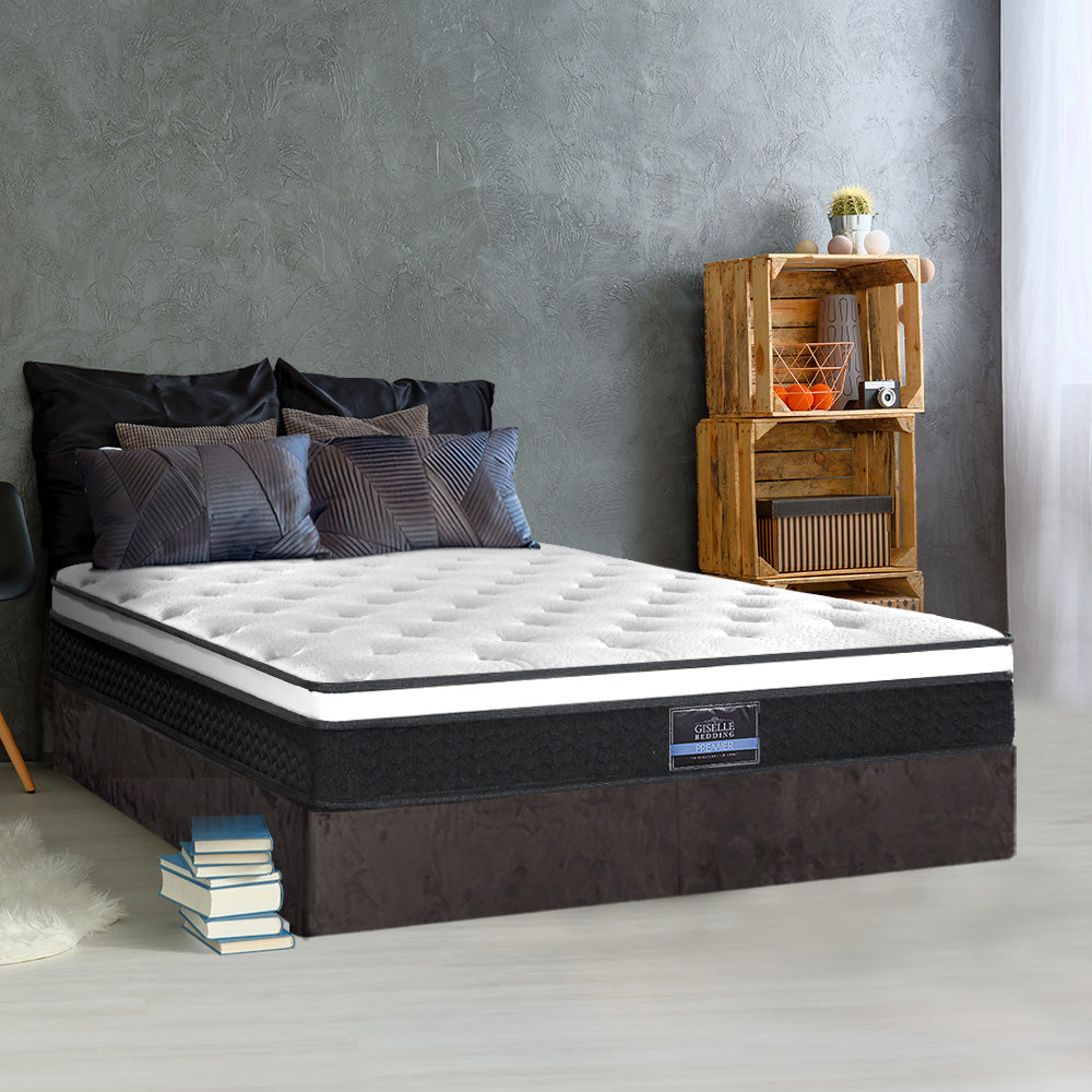 Giselle Bedding 21cm Mattress Euro Top Double Bonnell Spring Mattress