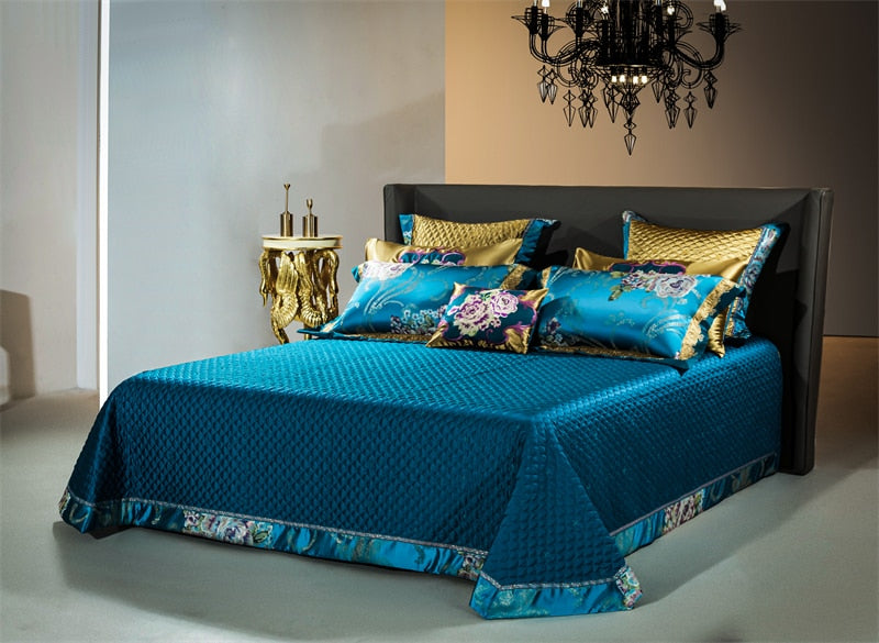 Rozenn American Style Vintage Brocade Egyptian Cotton Embroidered Duvet Bedding Set