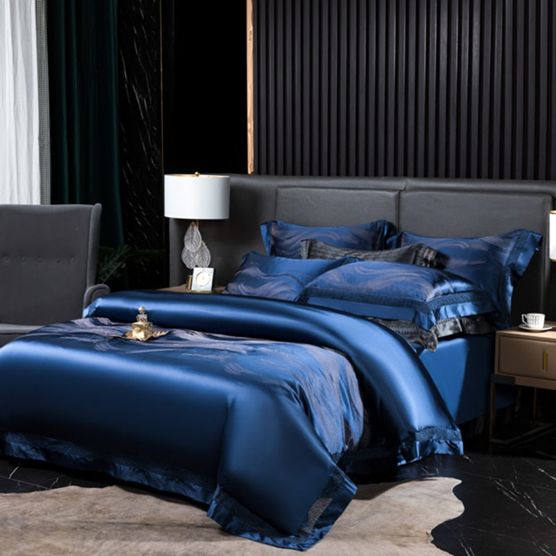 Shakira 1000TC Egyptian Cotton Satin Jacquard Luxury Duvet Bedding Set
