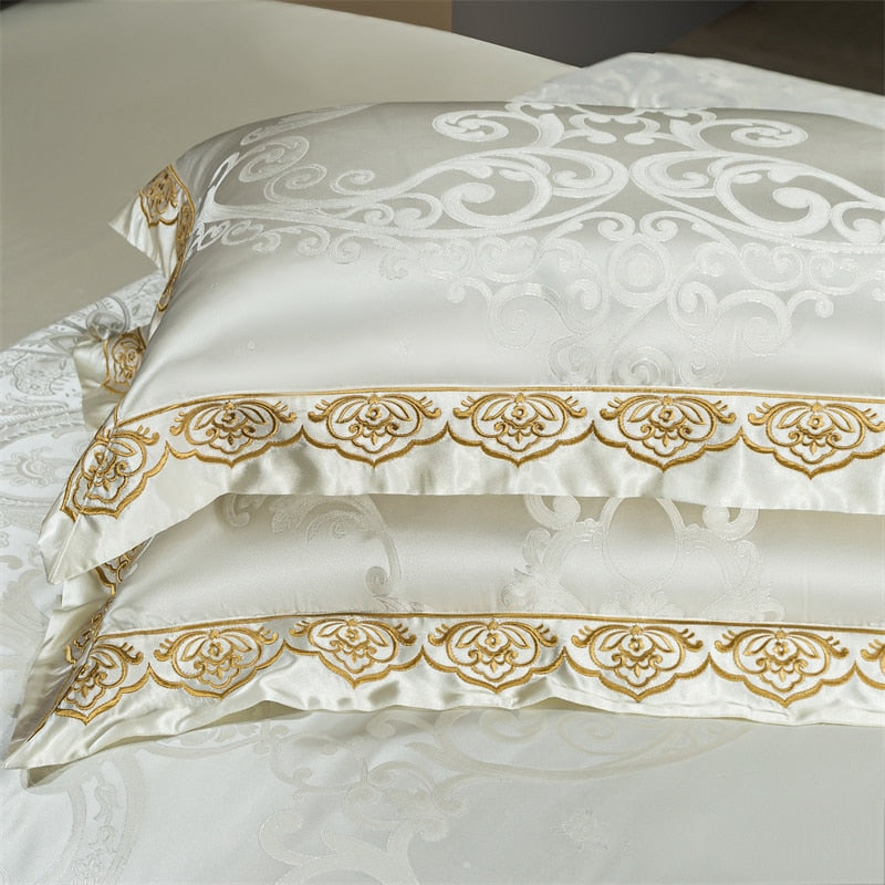 Rozenn American Style Vintage Brocade Egyptian Cotton Embroidered Duvet Bedding Set