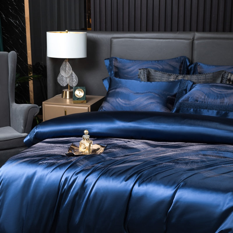 Shakira 1000TC Egyptian Cotton Satin Jacquard Luxury Duvet Bedding Set