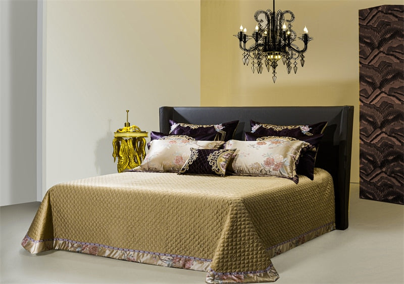 Rozenn American Style Vintage Brocade Egyptian Cotton Embroidered Duvet Bedding Set