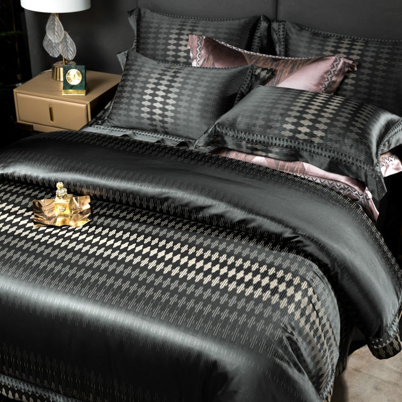 Shakira 1000TC Egyptian Cotton Satin Jacquard Luxury Duvet Bedding Set