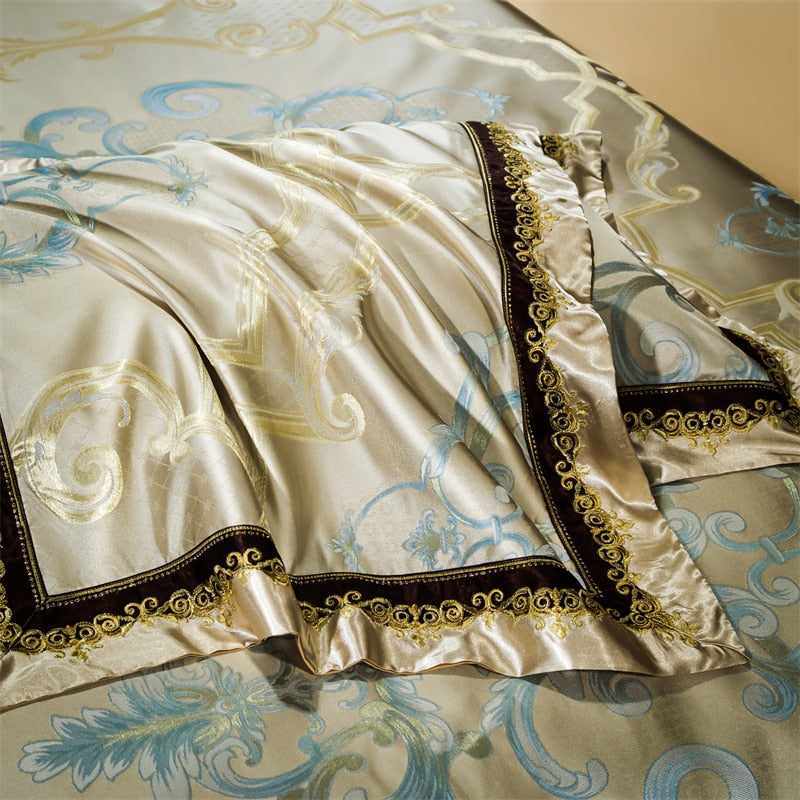 Rozenn American Style Vintage Brocade Egyptian Cotton Embroidered Duvet Bedding Set